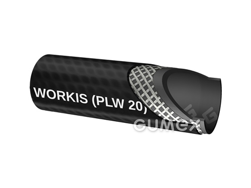 Tlaková hadica na vodu a vzduch WORKIS 20 (PLW 20), 13/21mm, 20bar, syntetická guma/syntetická guma, -30°C/+70°C, čierna